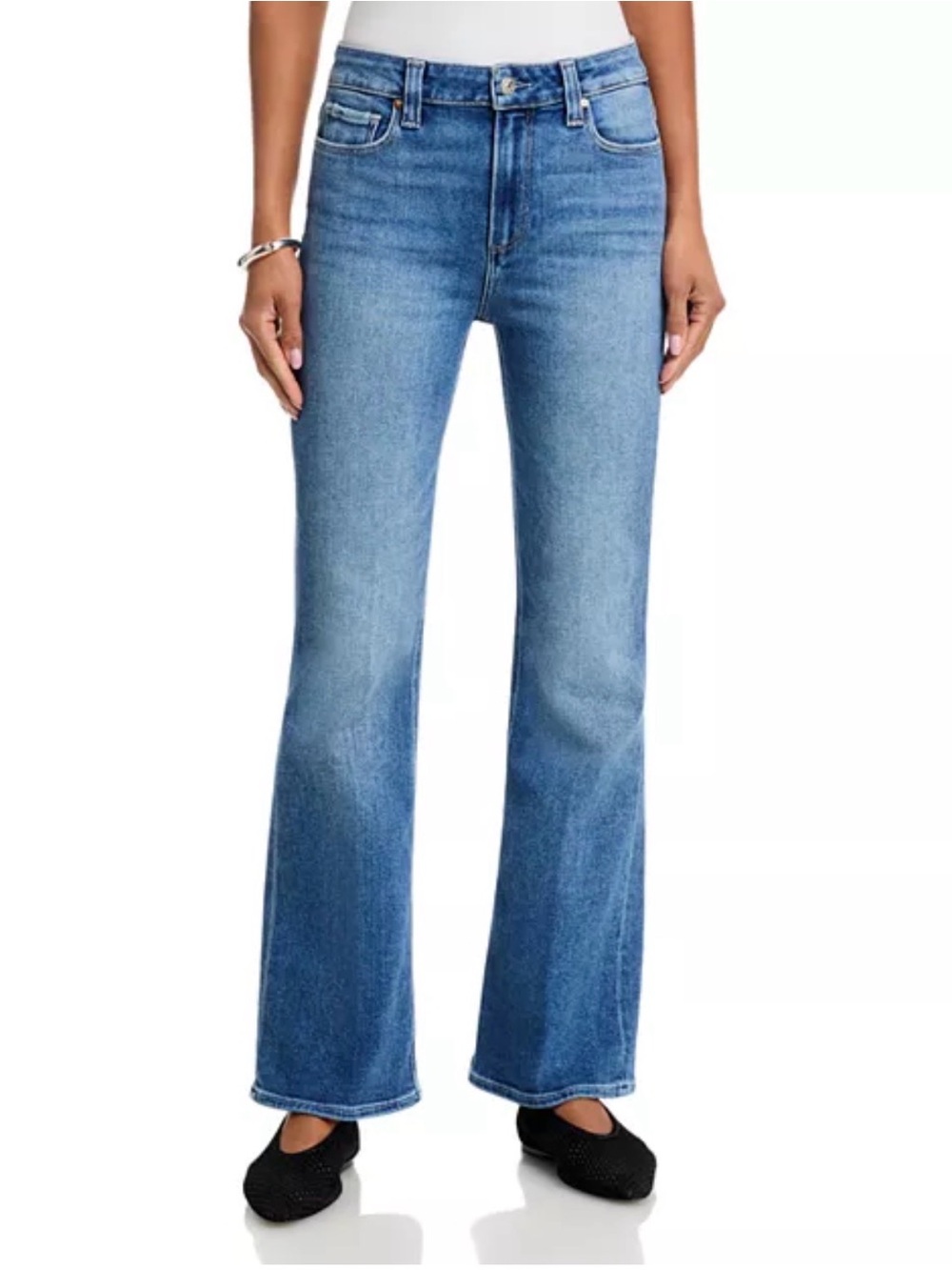 Paige Petites High Rise Laurel Canyon Jeans in Monaco Mist Sz 24
